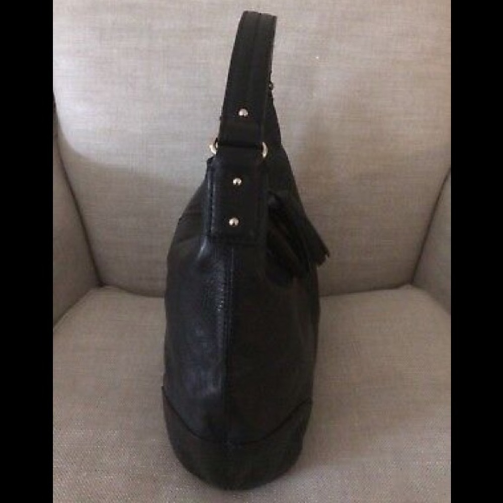 Kate Spade Handbag Black Leather Tassels Hobo Lori - Picture 5 of 8